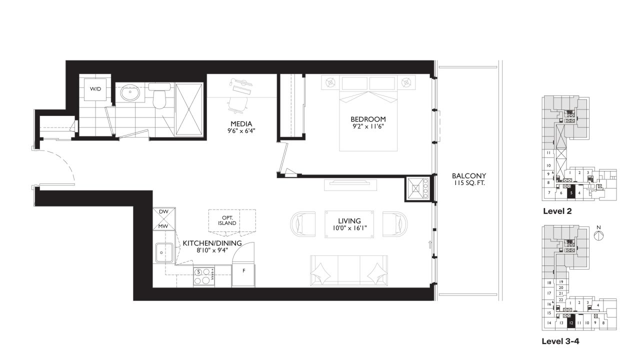 SixtyFive Broadway 1 Bedroom + Den_1R+M