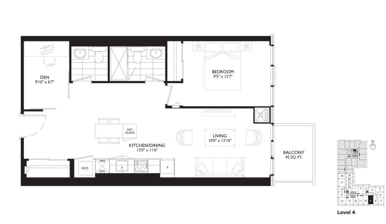SixtyFive Broadway 1 Bedroom + Den_1Y+D