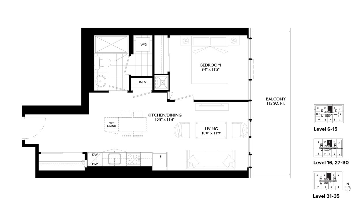 SixtyFive Broadway 1 Bedroom_1G