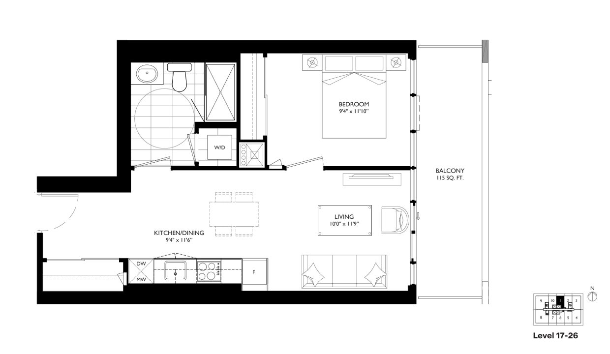 SixtyFive Broadway 1 Bedroom_1G-BF