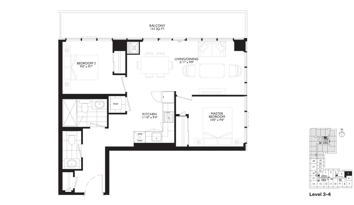 SixtyFive Broadway 2 Bedroom_2A