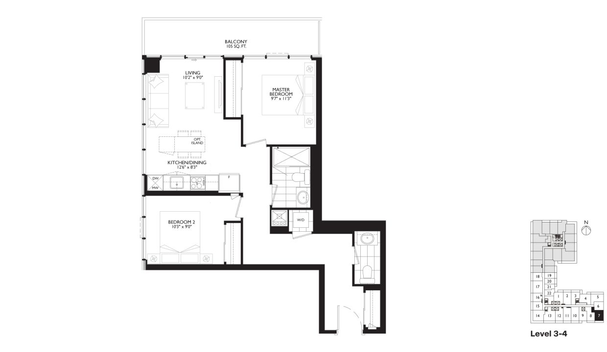 SixtyFive Broadway 2 Bedroom_2B