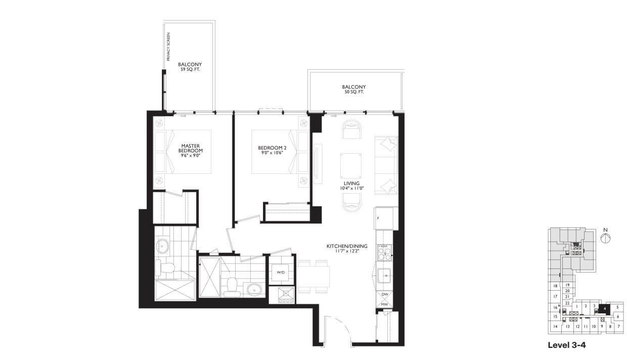 SixtyFive Broadway 2 Bedroom_2C