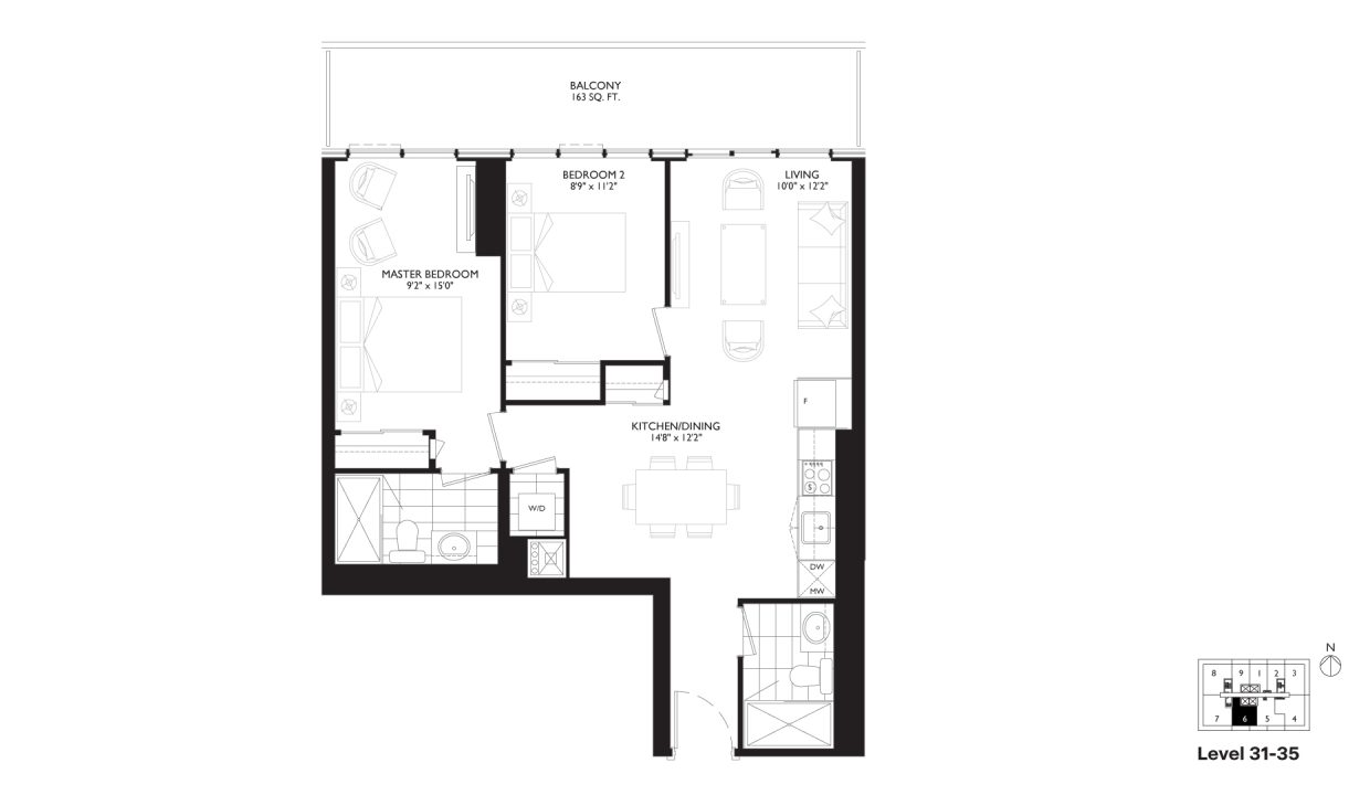 SixtyFive Broadway 2 Bedroom_2G