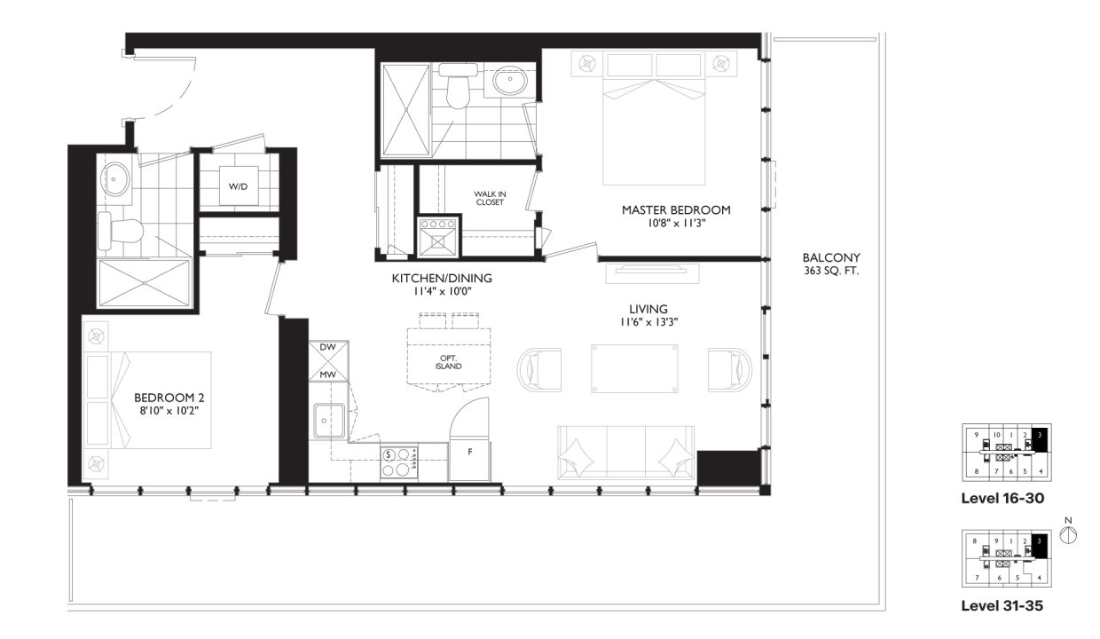 SixtyFive Broadway 2 Bedroom_2H