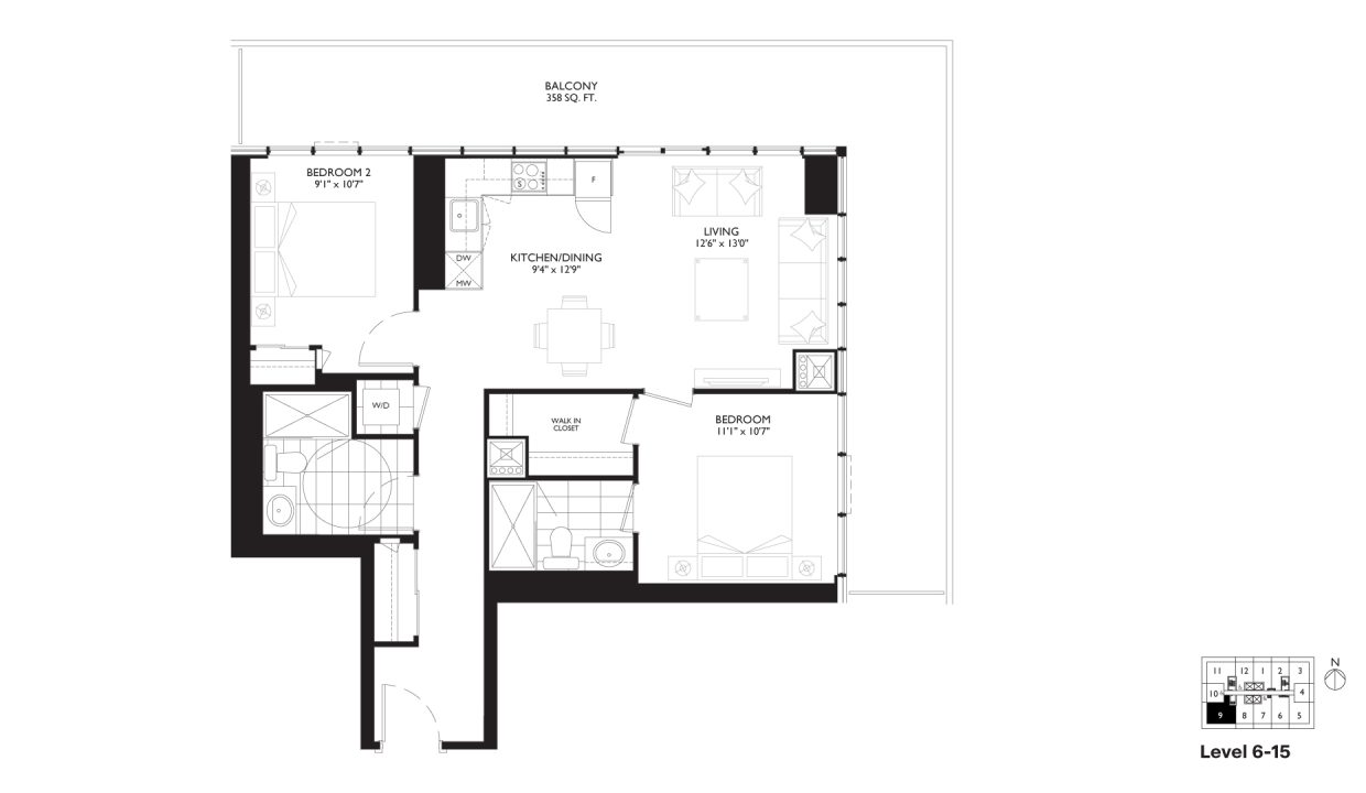 SixtyFive Broadway 2 Bedroom_2J